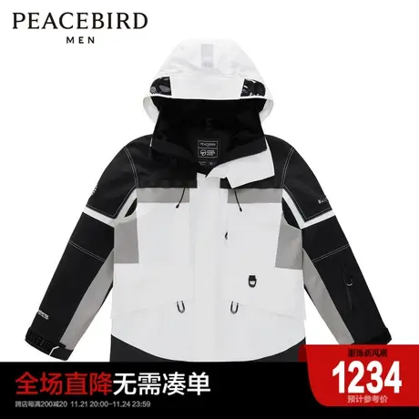 太平鸟男装GORE-TEX INF工装夹克外套2024春新款撞色茄克图片