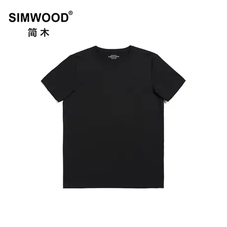 simwood简木男装【修身款型】夏季休闲百搭微弹纯色圆领短袖t恤男图片