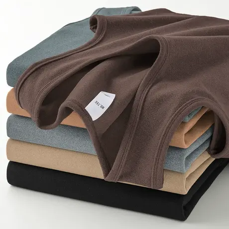 300g重磅德绒背心男保暖双面绒无袖t恤跨栏运动坎肩纯色打底马甲图片