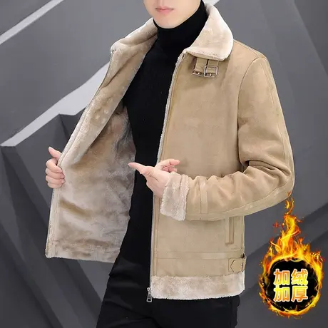 男士冬季外套新款2025年加厚棉衣潮流皮毛一体男装冬装衣服潮棉袄商品大图