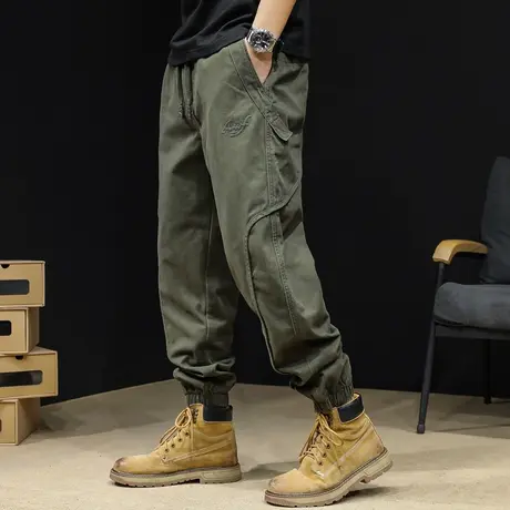 工装裤子男士休闲裤春秋美式潮牌大码束脚工装裤男潮春季2024新款商品大图