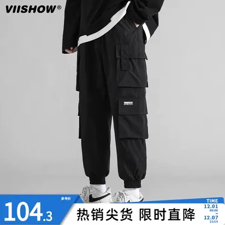 VIISHOW工装裤子男高街ins潮秋冬季韩版潮流运动裤潮牌宽松束脚裤商品大图