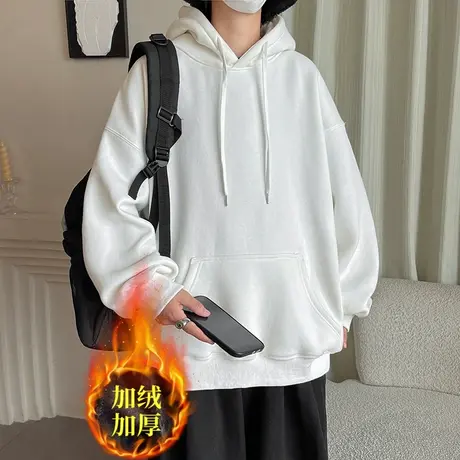 美式连帽卫衣男2023新款春秋季ins潮牌宽松学生百搭oversize外套商品大图