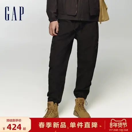 Gap男装2024春季新款尼龙休闲多口袋防泼水工装裤束口长裤884774图片