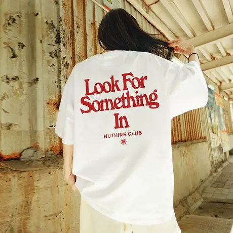 Nuthink美式街头oversizet恤男短袖国潮宽松潮牌潮流大码半袖夏季商品大图