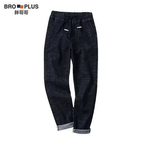胖哥哥大码牛仔裤男潮牌宽松休闲春秋新款直筒修身加肥加大牛仔裤图片