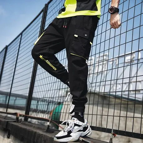 工装裤子男韩版潮流2019新款春秋季潮牌百搭九分学生宽松休闲长裤商品大图