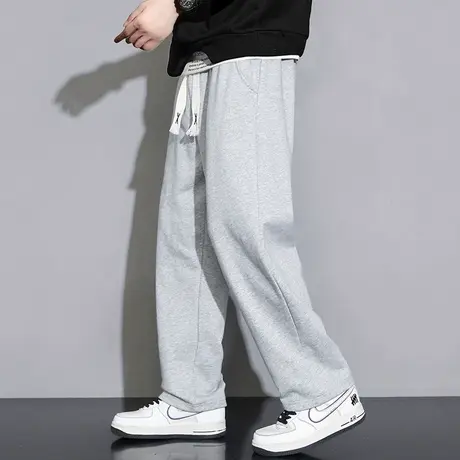 直筒裤子男春秋季新款潮流宽松休闲长裤青少年潮牌美式运动卫裤男图片