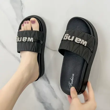 拖鞋女夏外穿新款室内居家浴室洗澡防滑一字拖时尚百搭软底凉拖鞋图片