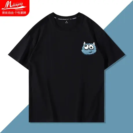 港风潮牌t恤男芝麻街夏季纯棉ins短袖宽松加大码青少年男士半袖衫图片