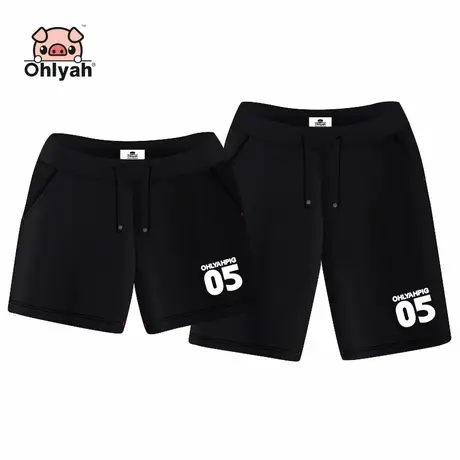 Ohlyah情侣装休闲短裤男女2022夏运动宽松数字印花团队比赛裤学生商品大图