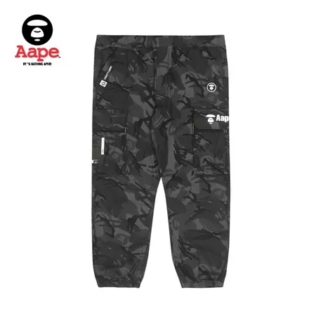Aape旗舰店男装秋款猿颜章字多色花迷彩口袋束脚潮流长裤6828XAI商品大图