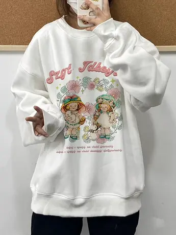 oversize设计感奶fufu的卫衣女ins潮牌秋冬加绒加厚宽松上衣外套商品大图