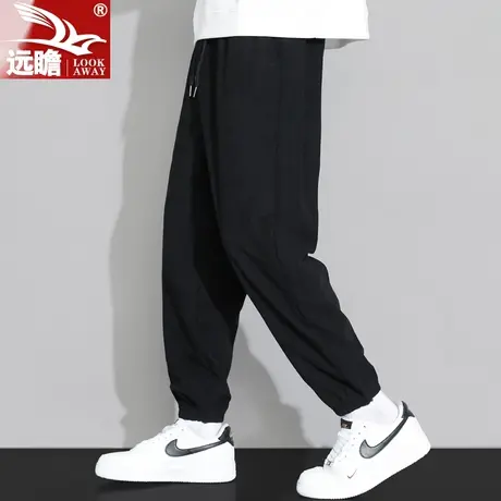 重磅针织卫裤男士2023秋季新款宽松哈伦九分束脚运动休闲裤男潮牌商品大图