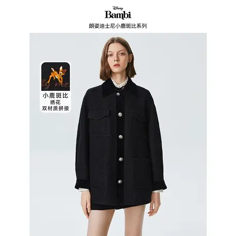 【迪士尼小鹿斑比系列】朗姿2023春秋季新款小香风高级感短外套女图片