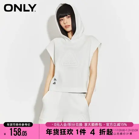 ONLY2023夏季新款时尚百搭宽松无袖连帽套头卫衣女|12318L001商品大图
