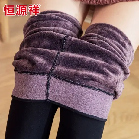 恒源祥打底裤女加绒加厚秋冬季外穿长裤保暖绒裤一体踩脚彩绒棉裤图片