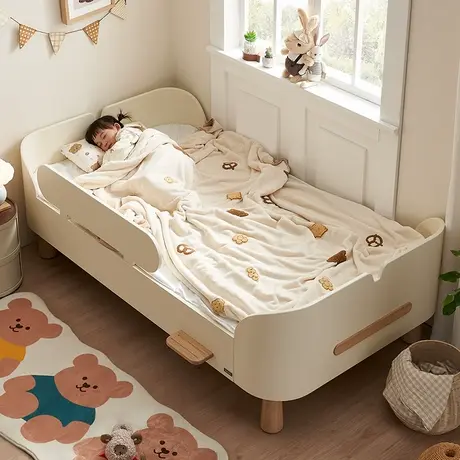 全友家居现代简约儿童小岛拼接床卧室小户型男女孩带护栏单人床图片