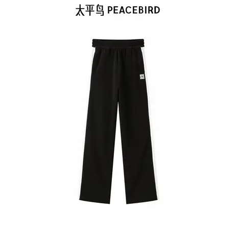 太平鸟春秋休闲裤时尚百搭抽绳SPCN拼接直筒裤图片
