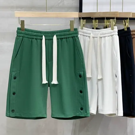夏季短裤男宽松运动篮球裤侧边纽扣裤子美式休闲百搭男生五分中裤商品大图