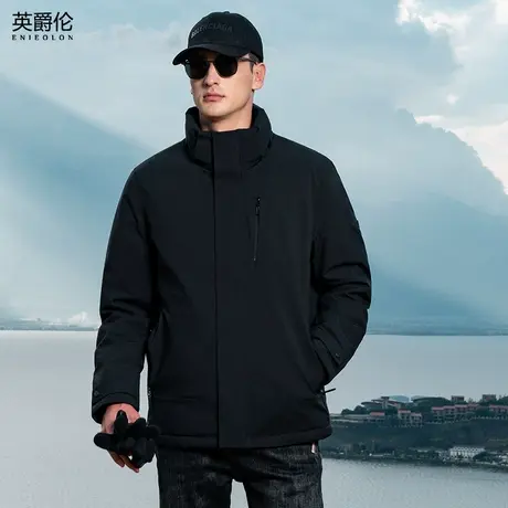 英爵伦90%白鸭绒子连帽羽绒服男士冬季新款加厚防寒保暖冬装外套商品大图