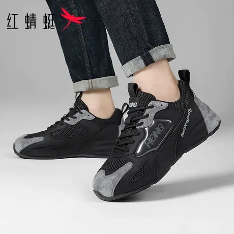 红蜻蜓男鞋秋季新款真皮网面休闲鞋厚底增高包底鞋百搭耐磨运动鞋商品大图