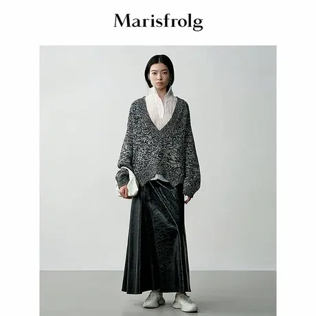 【轻密针织】Marisfrolg玛丝菲尔年冬纯羊套头毛衣针织衫商品大图