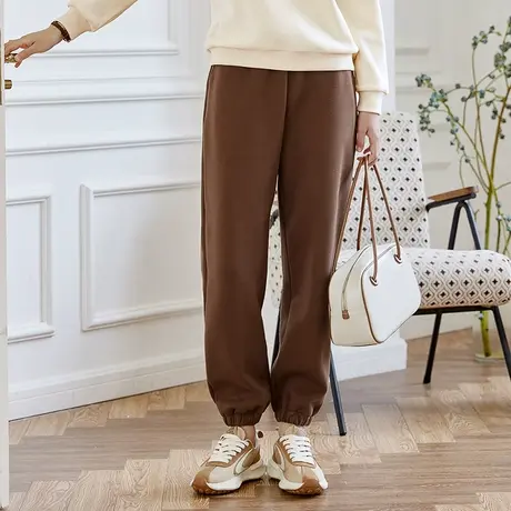 艾路丝婷松紧高腰束脚裤女2023年秋季新款商品大图