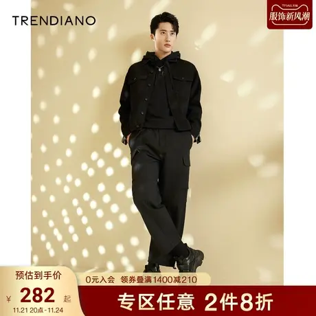 TRENDIANO官方潮牌春夏男装时尚简约束脚裤休闲长裤棉质裤子卫裤商品大图