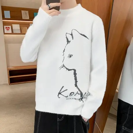 秋冬季13青少年毛衣12岁男孩14初中学生15-16大童加厚打底针织衫商品大图