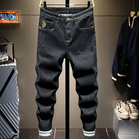秋冬季日系潮牌牛仔裤男直筒宽松百搭男士休闲长裤子男韩版潮流款商品大图