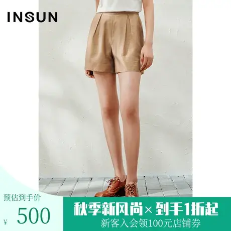 恩裳2023年夏装新款舒适光泽感天丝轻薄垂顺休闲阔腿短裤商品大图