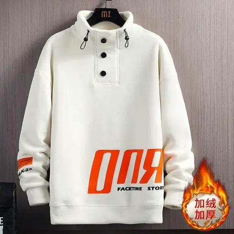 秋冬季长袖卫衣12岁男孩初高中学生13加绒加厚15大童半高领打底衫商品大图