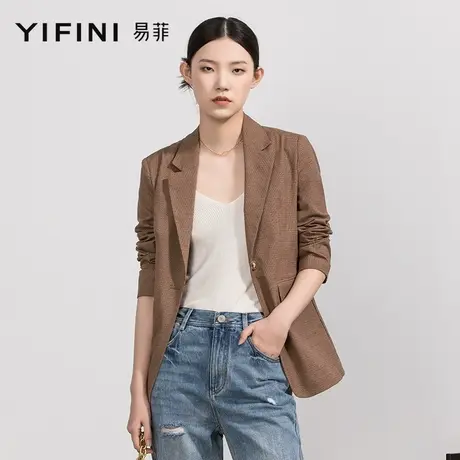 Yifini/易菲春秋新款休闲女士西装宽松外套女通勤西服上衣商品大图