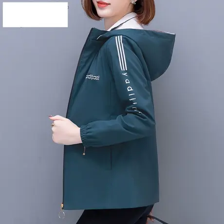 恋上17号短款外套女春秋款2023新款春装双面穿宽松休闲连帽夹克上图片