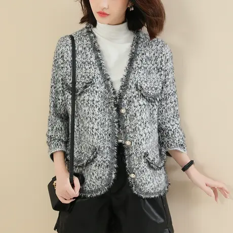 韩潮袭人 高级感小香风外套2023冬新款时髦洋气百搭设计感上衣女图片