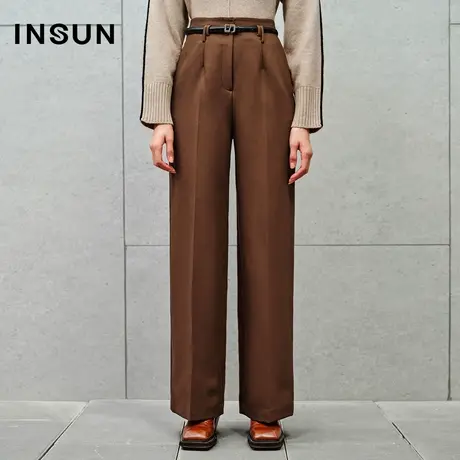 INSUN恩裳专选冬美拉德阔腿休闲裤图片