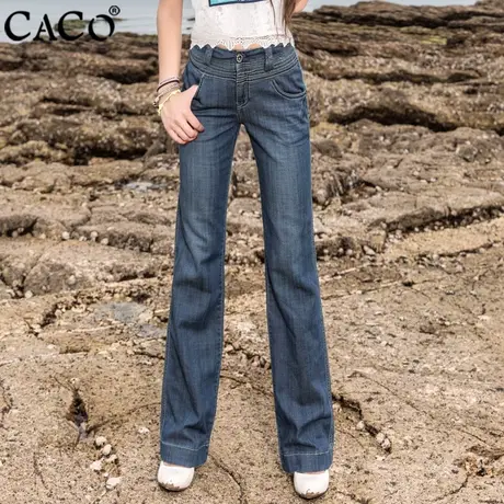 宽松牛仔裤女直筒2025夏薄款高腰长裤复古设计感时尚蓝灰色微喇裤商品大图