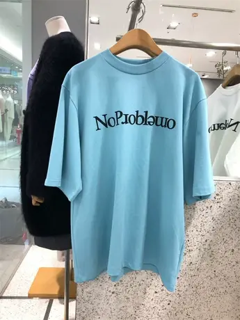 韩国东大门短袖t恤女ins潮2021夏装新款时尚简约字母宽松百搭上衣商品大图