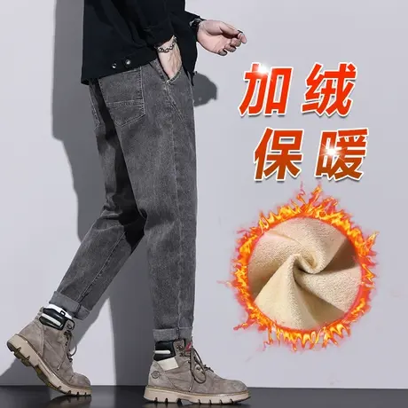 加厚保暖冬季休闲牛仔裤子秋冬款男士防寒防风加绒裤冬天外穿男裤商品大图