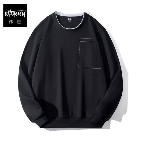 伟臣潮牌大码男装秋冬新品男士套头卫衣胖子加肥加大宽松休闲上衣图片
