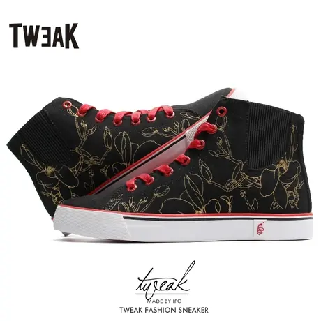 Tweak特威克女生春秋季新款欧美潮流休闲板鞋 系带收脚高帮女鞋商品大图