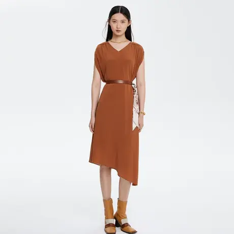 俪雅/LANCY商场同款新款收腰V领女士印花连衣裙子专柜正品奥莱图片