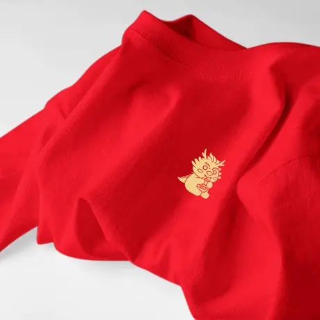 短袖t恤女2024新款龙年本命年衣服女士红色喜庆打底内搭上衣商品大图