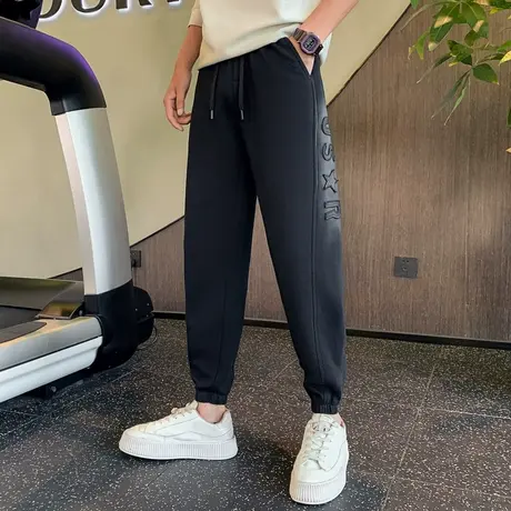 秋季卫裤潮牌痞帅束脚运动长裤2023新款潮流侧面字母装饰休闲裤商品大图