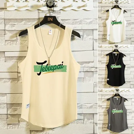 运动背心男夏季2023新款宽松休闲上衣潮流无袖t恤潮牌内搭打底衫商品大图