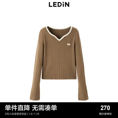 【商场同款】乐町早秋新款低领打底套衫女修身上衣C2EED4425商品大图