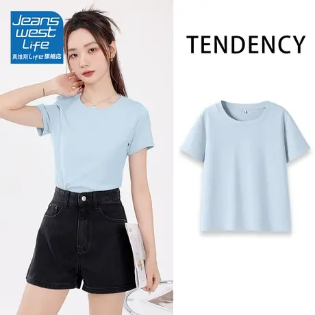 真维斯life短袖t恤女2024新款爆款设计感修身韩系chic别致上衣女商品大图