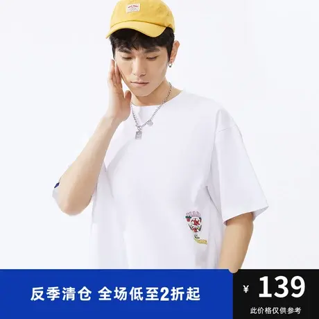 马克华菲品牌字母印绣结合短袖T恤男时尚夏新款廓版休闲时尚上衣图片