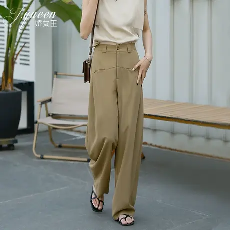阔腿裤女2023秋季新款设计感洋气宽松高腰垂感直筒拖地裤休闲垮裤商品大图